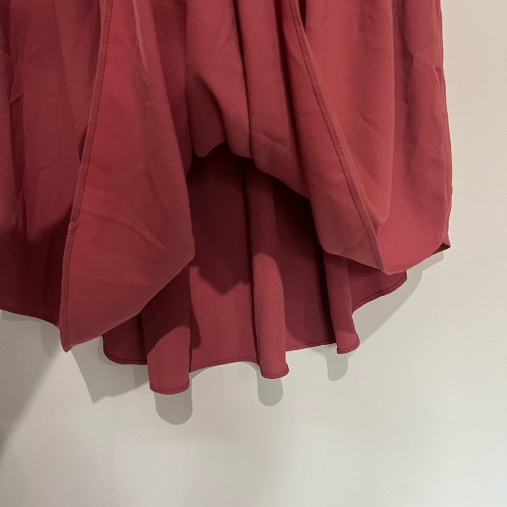 LOFT Dusty Rose Midi Skirt Flowy A-Line Elastic Waist Romantic M - Picture 3 of 7